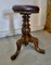 Victorian Walnut and Leather Stool, 1880 3