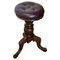 Victorian Walnut and Leather Stool, 1880 1