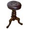 Victorian Walnut and Leather Stool, 1880, Image 1