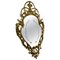 Brass Filigree Mirror with Etched Glass Pattern, 1960 1