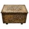 Embossed Brass Log Box with Country Scenes, 1940s 1