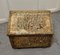 Embossed Brass Log Box with Country Scenes, 1940s 2