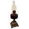 Cranberry Glass Oil Lamp on Decorative Iron Base, 1870s 1