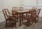 Regency Bamboo Conservatory Table and Chairs, 1960s, Set of 7 2