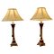 Shabby Crackle Painted Corinthian Column Table Lamps, 1970s, Set of 2, Image 1