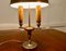 French Painted Toleware and Brass Twin Table Lamp, 1920s, Image 2