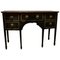 Regency Black and Gold Bow Front Serving Table with Cellerette, 1770s 1