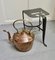 Early 19th Century Copper Kettle and Iron Trivet, 1800s, Set of 2 9