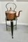 Early 19th Century Copper Kettle and Iron Trivet, 1800s, Set of 2 3