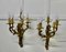Large French Brass 5 Branch Wall Lights, 1960s, Set of 2 7