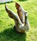 Large Weathered Cast Iron Statue of Swan Landing, 1920s 5