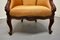 Französischer Salon Stuhl aus geschnitztem Nussholz & Seide, 1950er 3