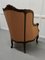 Französischer Salon Stuhl aus geschnitztem Nussholz & Seide, 1950er 9