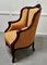 Französischer Salon Stuhl aus geschnitztem Nussholz & Seide, 1950er 7