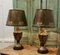 Lámparas de mesa Toleware grandes de color bronce, años 60. Juego de 2, Imagen 4