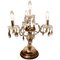 French Brass and Crystal Chandelier Table Lamp Girandole, 1920s 1