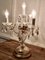 Lámpara de mesa Girandole francesa de latón y cristal, años 20, Imagen 2