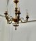 Rococo Style Gilded Brass 5-Branch Chandelier, 1910s 2