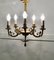 Rococo Style Gilded Brass 5-Branch Chandelier, 1910s 6