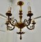 Rococo Style Gilded Brass 5-Branch Chandelier, 1910s 3