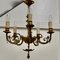 Rococo Style Gilded Brass 5-Branch Chandelier, 1910s 5