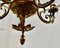 Rococo Style Gilded Brass 5-Branch Chandelier, 1910s 4