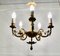 Rococo Style Gilded Brass 5-Branch Chandelier, 1910s 7