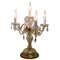 French Brass and Crystal Table Lamp, 1920s, Image 1