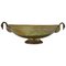 Indian Oval Beaten Brass Dish with Swan Handles, 1900s, Image 1