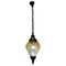 French Art Deco Crackle Glass Hanging Pendant Light, 1920s, Image 1
