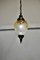 French Art Deco Crackle Glass Hanging Pendant Light, 1920s 2