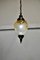 French Art Deco Crackle Glass Hanging Pendant Light, 1920s, Image 2