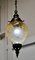French Art Deco Crackle Glass Hanging Pendant Light, 1920s, Image 3