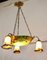 Art Deco Zentrallampe mit 3 Leuchten aus Lackiertem Glas, 1920er 10