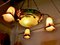 Lampada Art Deco a tre rami in vetro dipinto, anni '20, Immagine 7