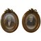 Large Portrait Photographs in Oval Ormolu Frames, 1890, Set of 2 1