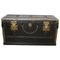 French Country House Leather and Brass Bound Chest, Image 1
