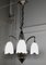 Lámpara colgante francesa Art Déco grande de cromo, años 20, Imagen 2