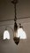 Lámpara colgante francesa Art Déco grande de cromo, años 20, Imagen 8