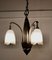 Lámpara colgante francesa Art Déco grande de cromo, años 20, Imagen 3