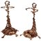 French Hunting Theme Chasse Brass Stick Stands, 1900, Set of 2 1