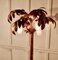 Lampada da terra Art Déco in ceramica dorata con foglie di palma, Francia, anni '50, Immagine 2