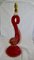 Venetian Hollywood Regency Red Murano Glass Fish/Dolphin Table Lamp, 1940s, Image 7