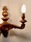 Lámparas de pared gemelas de madera dorada tallada, década de 1900. Juego de 3, Imagen 5