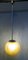 Grandes Lampes à Suspension Globe Ambre et Chrome, 1960, Set de 6 8