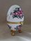 Portagioielli vintage in ceramica a forma di uovo Rose Chintz con coperchio incernierato, anni '90, Immagine 5