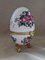 Vintage Rose Chintz Egg Shaped Ceramic Trinket Box with Hinged Lid, 1990s 5