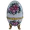 Vintage Rose Chintz Egg Shaped Ceramic Trinket Box with Hinged Lid, 1990s 1