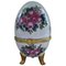 Vintage Rose Chintz Egg Shaped Ceramic Trinket Box with Hinged Lid, 1990s, Image 1