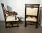 French Gothic Walnut Library Throne Chairs, 1870, Set of 2 3